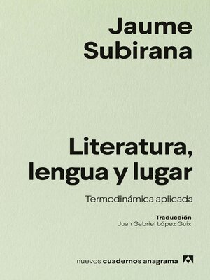 cover image of Literatura, lengua y lugar